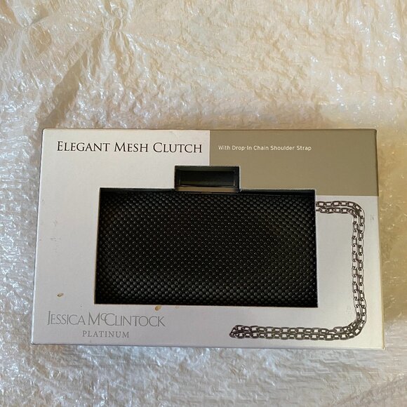 Jessica McClintock Clutch | Black Elegant Mesh - Picture 3 of 3